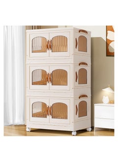 Generic Portable Kids Wardrobe Foldable Combination Wardrobe Baby and Children's Clothing Toy Storage Cabinet  Snack Cabinet (3 Low)  - Image 5