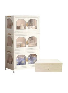 Generic Portable Kids Wardrobe Foldable Combination Wardrobe Baby and Children's Clothing Toy Storage Cabinet  Snack Cabinet (3 Low)  - Image 2
