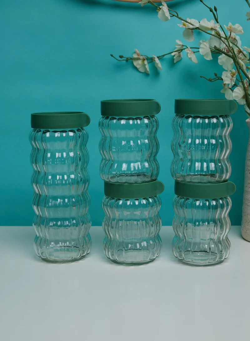 اورورا 5 Piece Glass Jar Set