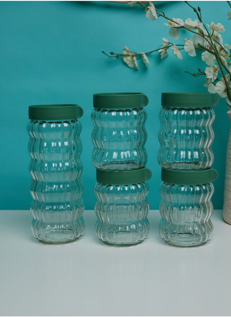 AURORA - 5 Piece Glass Jar Set - Image 1