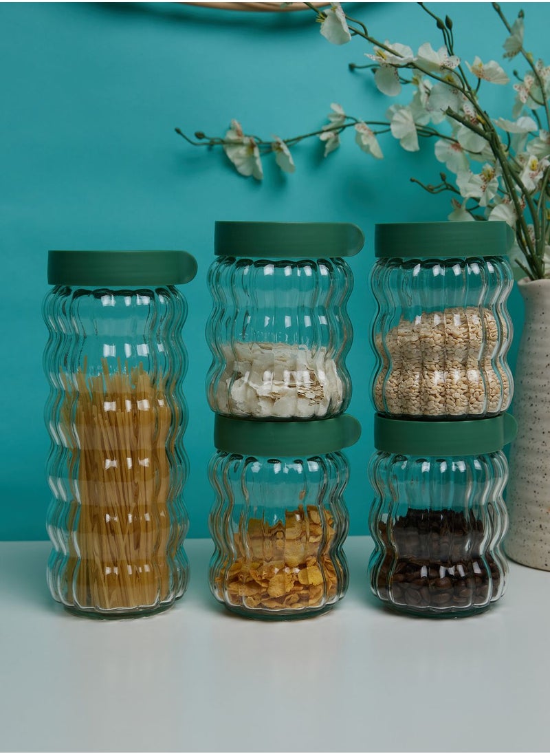AURORA - 5 Piece Glass Jar Set - Image 1
