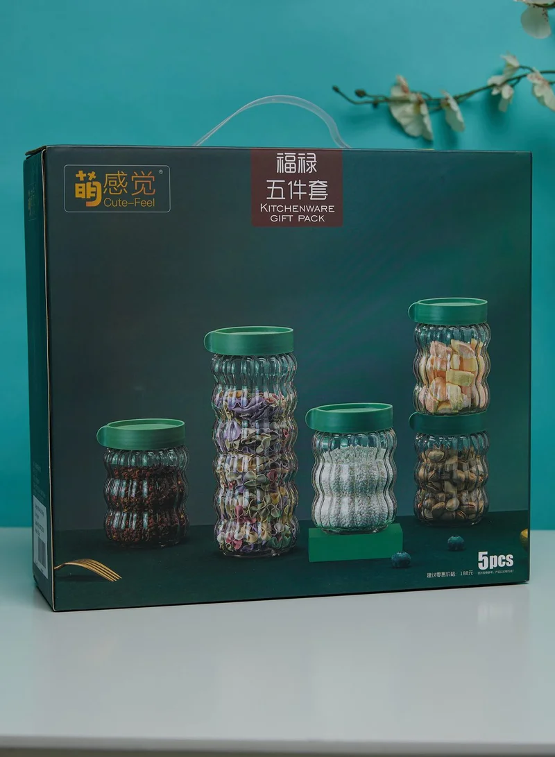 اورورا 5 Piece Glass Jar Set