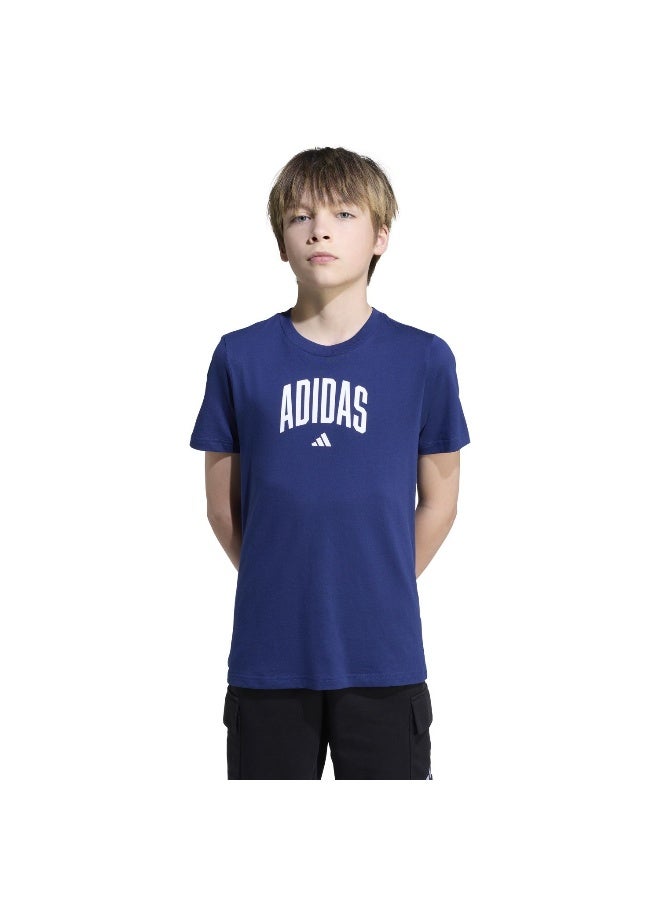 Adidas J Colleg T Blue Training T-Shirts For Junior 7-8Y - Image 2