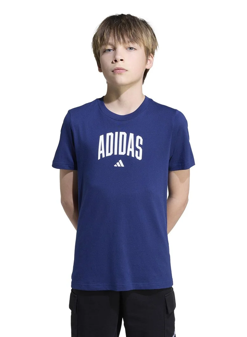Adidas J Colleg T Blue Training T-Shirts For Junior 7-8Y