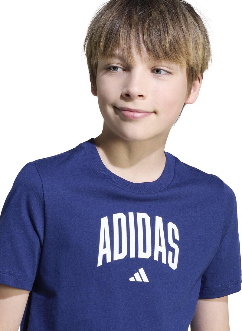اديداس تيشيرت تدريب أزرق   للأطفال من - سنوات - Image 3