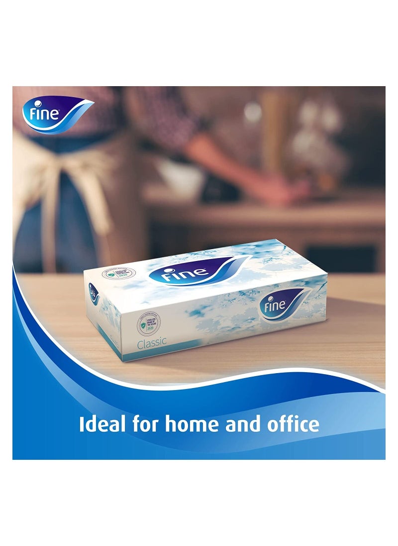 Fine Care - Classic Sterilized Facial Tissues 2 Ply 150 Sheets White Pack of 5 - Image 1