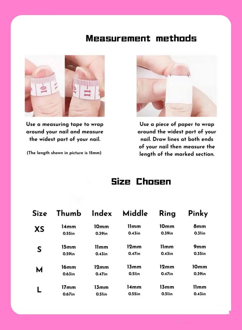 10Pcs Handmade Sparkling Press on Nails with Heart Pattern and Diamonds, Lucky Purple Star, Medium Length Nail Tip Set for Women and Girls - Image 5