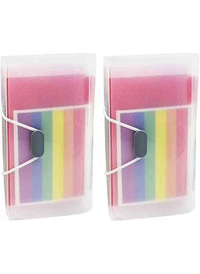 A6 Expanding File Folder 13 Compartments Plastic Document Organizer with Lanyard for Office Travel - Image 1