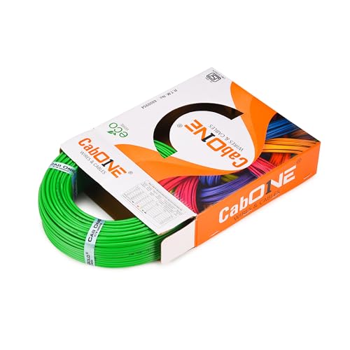 CabONE Lite 1.0 Sq mm Electrical Wire - 90m Blue Single Core CCA Copper Wire | Fire Retardant PVC Insulation for Domestic Wiring Green - Image 2