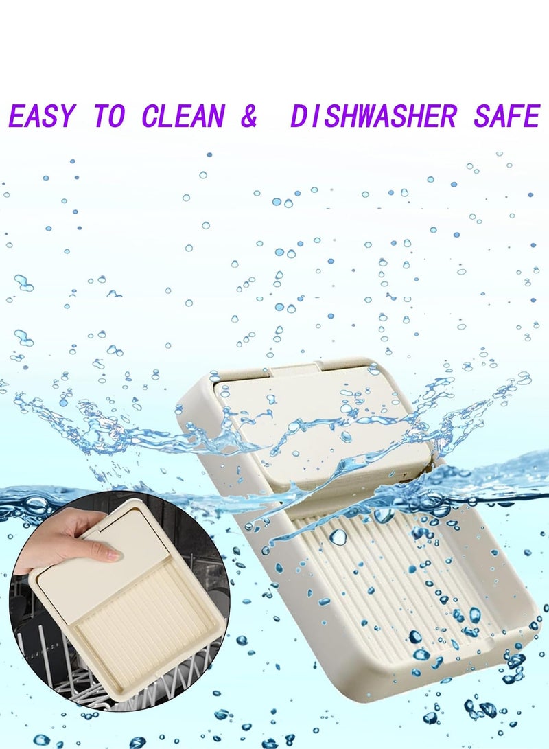 Chase Up Spoon Rest 2-Pack for Kitchen Counter, Stove Top, and Grill - Utensil and Lid Holder with Drip Pad - No Mess Cooking Ladle/Spatula/Spoon Holder for Countertop （Beige） - Image 3