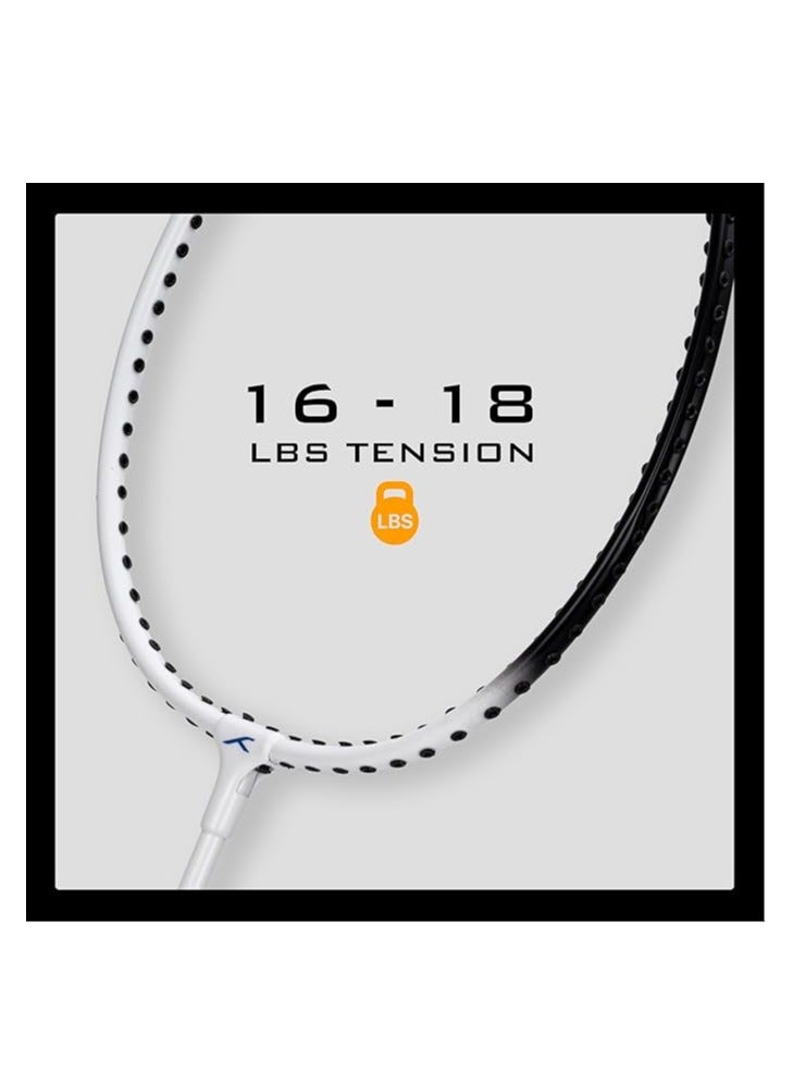 HUNDRED Powertek 100 (Set of 2) Badminton Racquet with Full Cover (Size: Standard, Grip Size: G5) | Strung | Material: Aluminium | Maximum Tension: 16-18lbs | for Intermediate player - Image 3