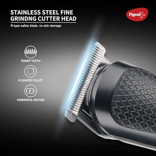 Pigeon 5-in-1 Multi-purpose Trimmer for Men | Stainless Steel Blade | Cordless Rechargeable with USB Type C Charging | LED Digital Display | 90 Min Runtime | 1.5 HR Charge Time | 2 Year Warranty - Image 4