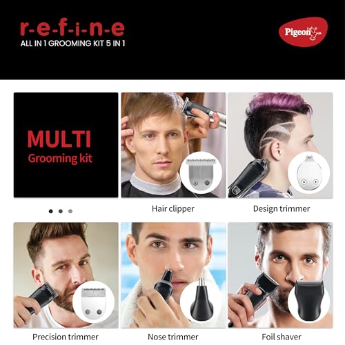 Pigeon 5-in-1 Multi-purpose Trimmer for Men | Stainless Steel Blade | Cordless Rechargeable with USB Type C Charging | LED Digital Display | 90 Min Runtime | 1.5 HR Charge Time | 2 Year Warranty - Image 5