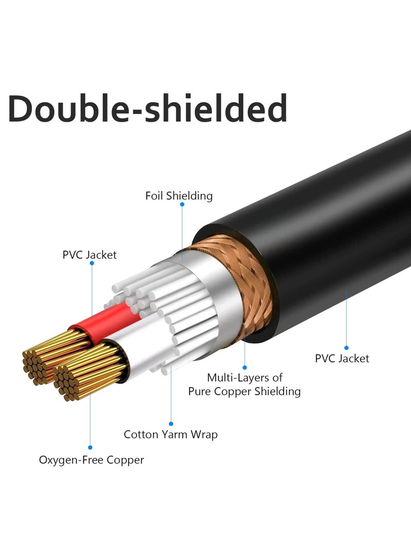 SYOSI XLR Splitter Cable 1 Male to 2 Female XLR Y Splitter Micrphone 3pin XLR Female to Dual XLR Male Balanced Mic Audio Cables for Speaker Systems Radio Station Stage Lighting 11.8inch - Image 4