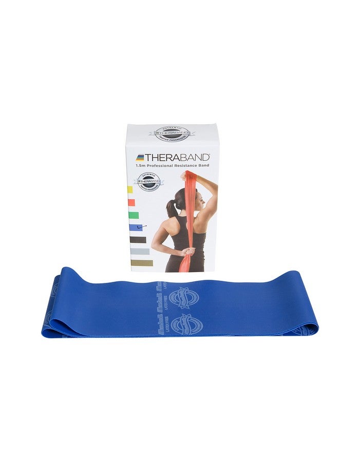 Theraband Blue/Extra Heavy Resistance Latex Free Exercise Band 6 Feet(Length) x 4 Inches(Width) - Image 2