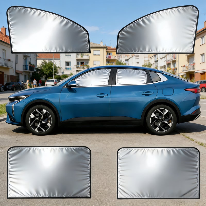 4pcs Car Side Window Sunshade Magnetic Universal Heat Blocking Privacy Mosquito Protection - Image 1