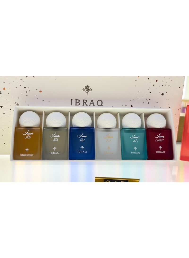 IBRAQ 6 perfumes (10ml each) :Special Musk Musk Powder Musk Pomegranate Musk Blueberry Musk Sun Musk Dawn - Image 1