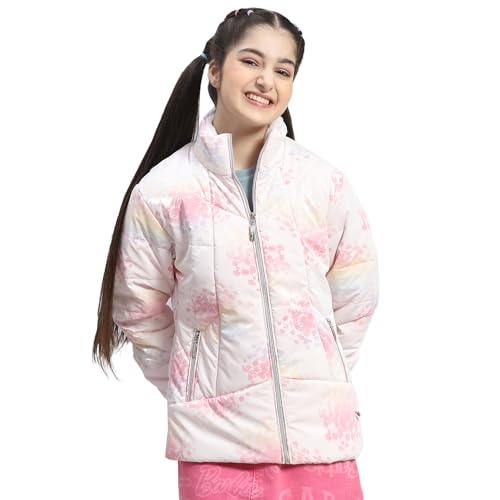 Monte Carlo Girls Pink Printed Full Sleeve Stand Collar Casual Jacket (523063723-1-26) - Image 1