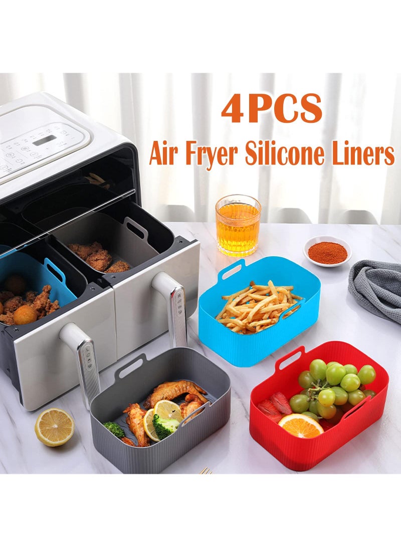 Sweet seven بطانات سيليكون قابلة لإعادة الاستخدام لمقلاة الهواء - مجموعة من 4 بطانات مربعة للطهي الآمن في المقالي الهوائية. استبدال ورق البرشمان. مثالية للخبز والتحميص. - Image 3