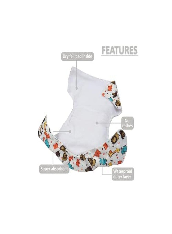 Laee cute "Eco-Friendly Baby Cloth Diapers with Absorbent Inserts - Soft, Washable & Adjustable (skyblue+pink+white) - Image 4