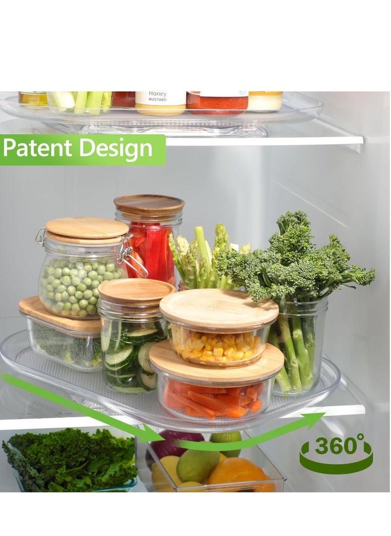 Refrigerator Turntable Organizer, Clear Rectangular Fridge Organizer Storage for Kitchen Pantry Cabinet Fridge Undersink,Cabinet, Table, Pantry, Kitchen, Countertop - Image 5