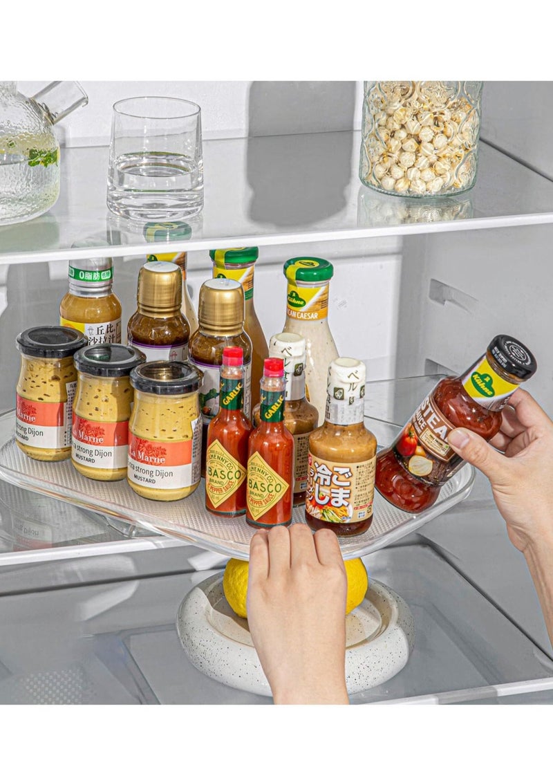 Refrigerator Turntable Organizer, Clear Rectangular Fridge Organizer Storage for Kitchen Pantry Cabinet Fridge Undersink,Cabinet, Table, Pantry, Kitchen, Countertop - Image 3