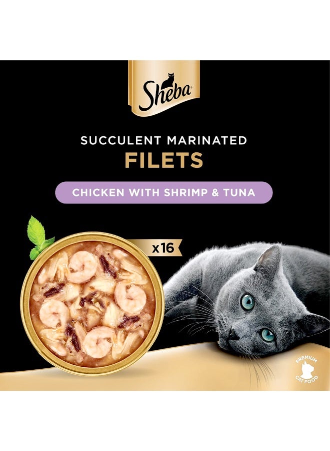 Sheba Filets Chicken With Shrimps And Tuna For Cat - 60G (Pack Of 16) - Image 3