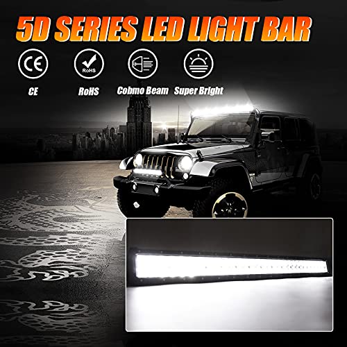 Auxbeam 32" LED Light Bar 180W Off Road Driving Lights LED Work Light Spot Flood Fog Lamp 5D Lens with Wiring Harness for Car, Truck, Offroad Vehicle, ATV, UTV, Pickup - Image 2