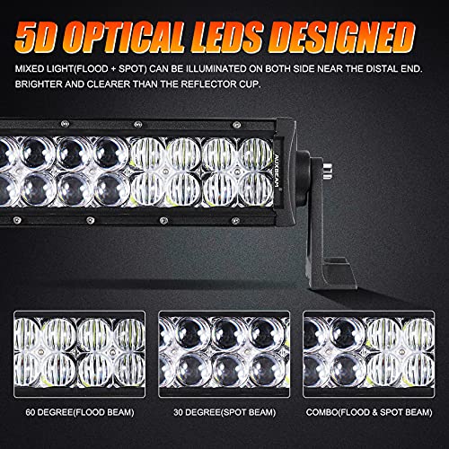 Auxbeam 32" LED Light Bar 180W Off Road Driving Lights LED Work Light Spot Flood Fog Lamp 5D Lens with Wiring Harness for Car, Truck, Offroad Vehicle, ATV, UTV, Pickup - Image 5