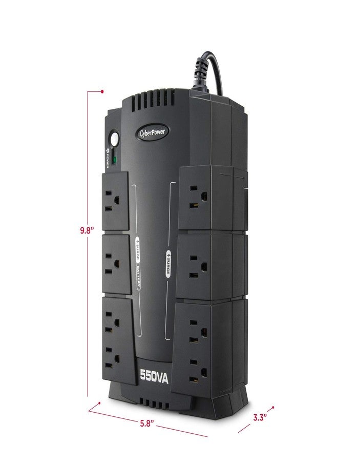 CyberPower جهاز تزويد الطاقة الاحتياطي CyberPower CP550SLG/CP550HG بقدرة 550 فولت أمبير و330 واط، صغير الحجم - Image 5