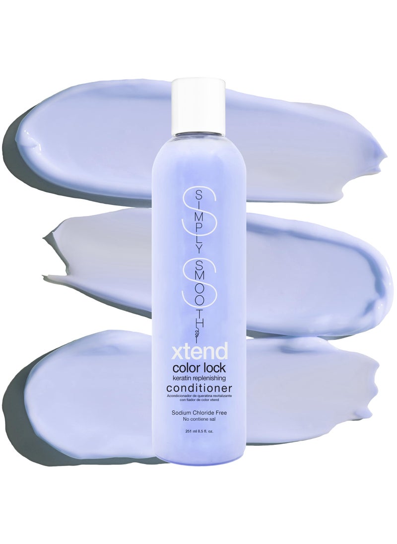SIMPLY SMOOTH SIMPLY SMOOTH Color Lock Keratin Replenishing Conditioner, 8.5 Fl Oz - Slows Color Fade & Prolongs Hair Service, Sodium Chloride Free, Gently Cleanses, Infused with Collagen, Salon-Quality 