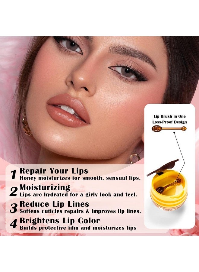 QIUFSSE Honey Pot Lip Balm3Pcs Bee Lip Balm Honey Pot Cherry Watermelon Lip Scrubfade Lip Lines Prevention Dry And Cracked Lip Mask Overnight (Honey+Watermelon+Cherry) - Image 5