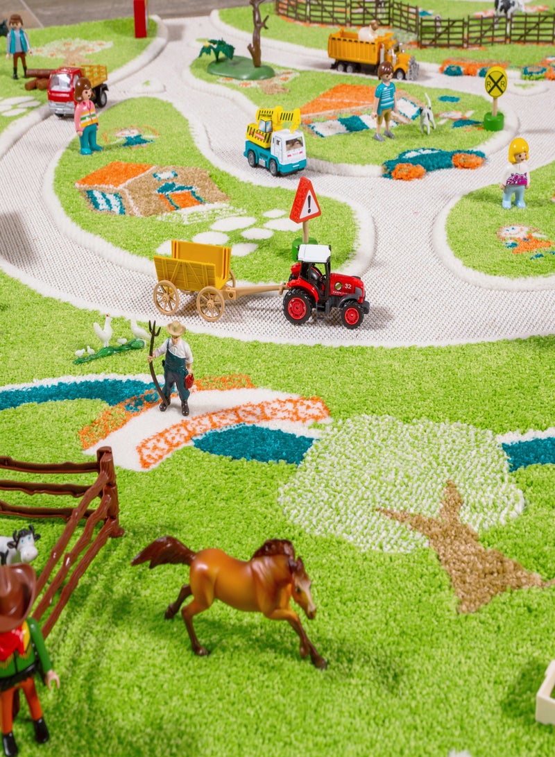 IVI 3D Play Carpet Farm Design - Medium | Pink | Activity Playmat for Kids & Children | Bedroom, Living Room, Nursery Rug | Polypropylene | Foldable | 150 cm x 100 cm - Image 4