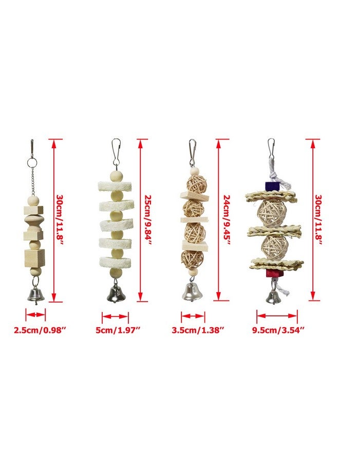 BWOGUE 7 Pack Bird Parrot Toys - Natural Wood Chewing, Climbing, Hanging & Hammock Toys for Small Parakeets, Cockatiels, Conures, Finches, Budgie, Parrots, Love Birds - Image 2