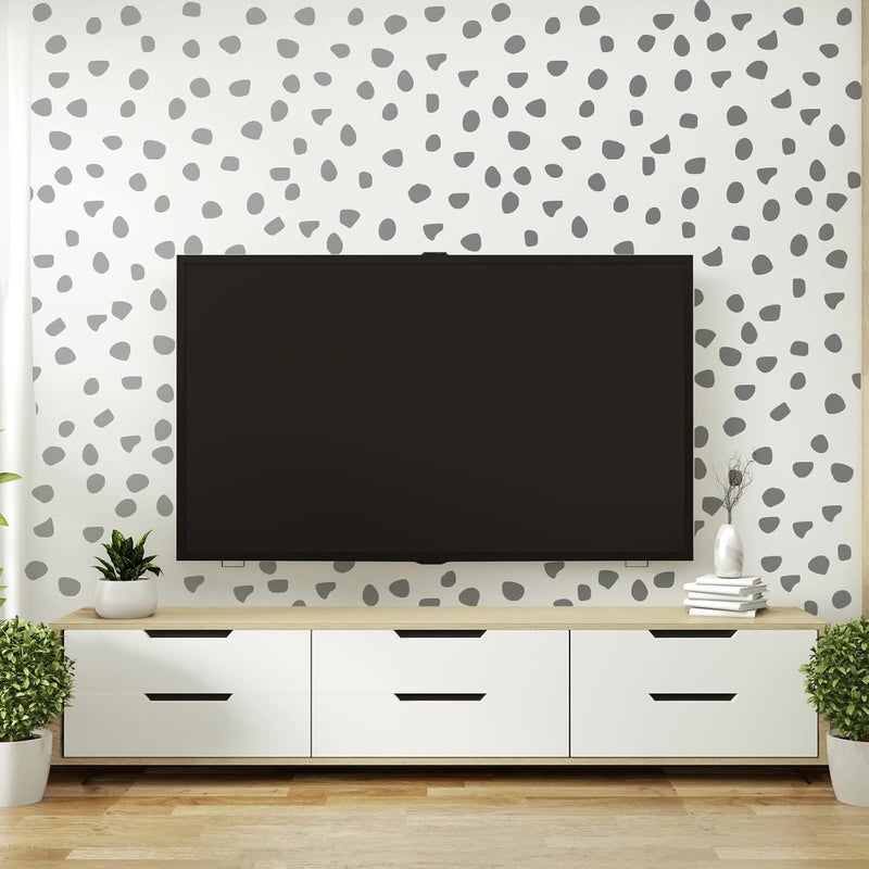Outus 500 Pieces Irregular Polka Dots Boho Wall Decal Vinyl Nursery Wallpaper Sticker Wall Decor Peel and Stick Dot Wall Sticker for Kids Baby Girl Bedroom Home Classroom Decoration (Silver) - Image 4