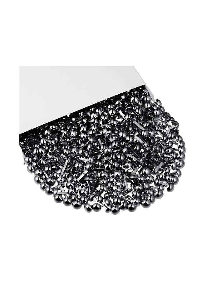 Paper Fasteners Brads 500 Pieces Round Fasteners for Art Crafting School Project, Decorative, Paper Craft, Scrapbooking, DIY Supplies, Mini Brads Fasteners, 8 x 15 mm - Black