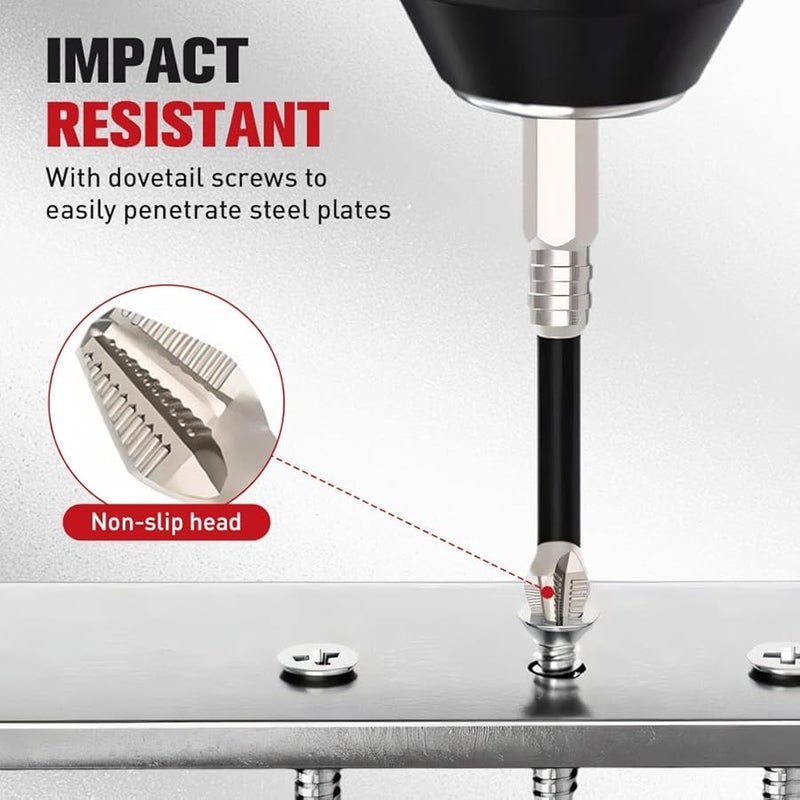 9 قطعة مجموعة براغي الحفر المغناطيسية عالية القوة متينة مقاومة للانزلاق 25-150 مم - Image 4