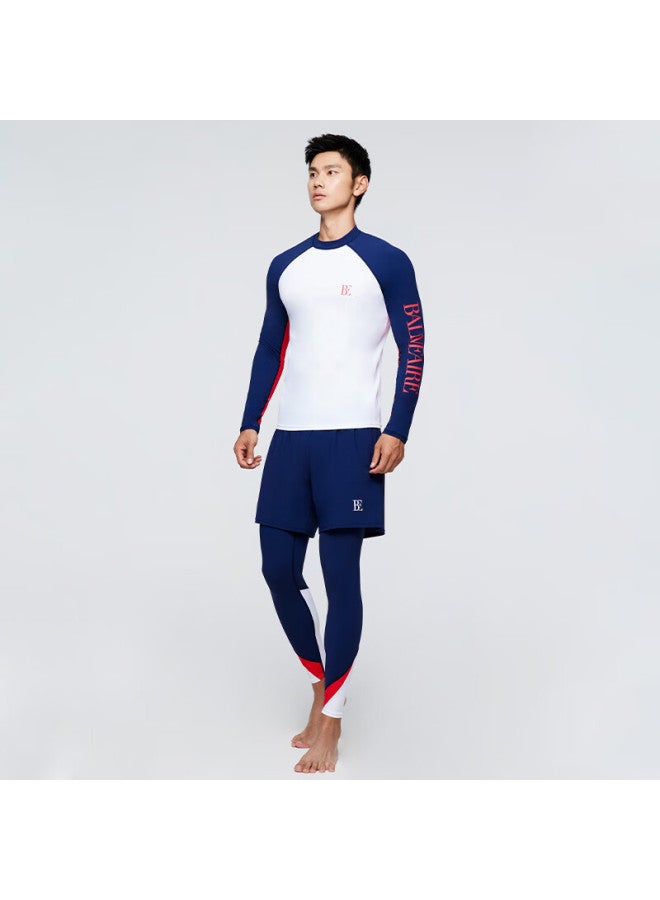 Balneaire [lin Yue's Choice] Men's Swimwear, Sun Protection, Chlorine-resistant, Water-repellent, Quick-drying Hot Spring Swimming Top 30552 4XL - Image 1