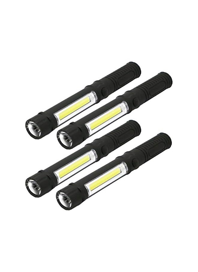 PROMASS 4PCS COB LED Flashlight, Magnetic Work Light Pen Light Flashlight Pocket Work Light Multi-Function Work Light Inspection Work Light Magnetic Base Flashlight for Camping, Emergency Flashlight  - Image 2