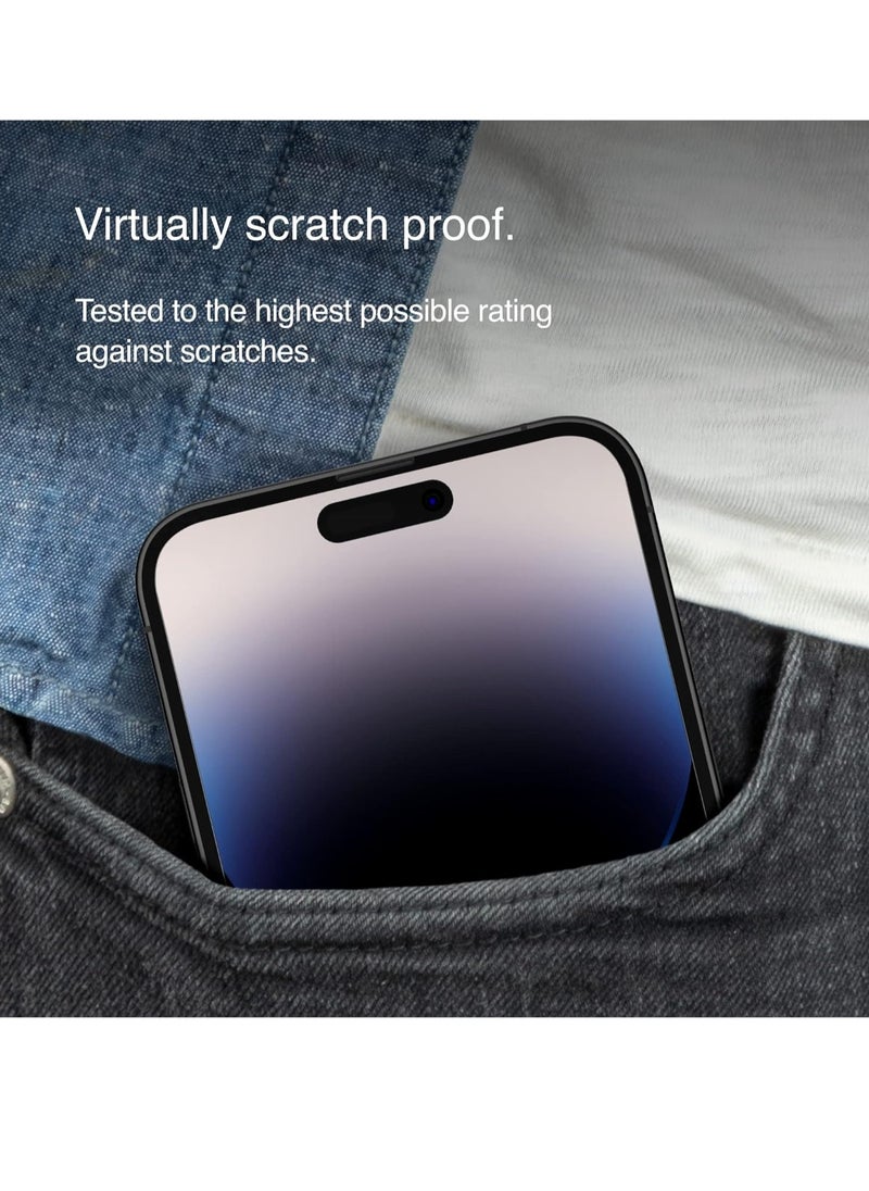 Privacy Tempered Glass iPhone 14 Pro Max screen protector, Treated Surface with Anti-Fingerprint Coating, Anti-Spy and Bubble Free Application, Included Easy Align Tray, iPhone case compatible