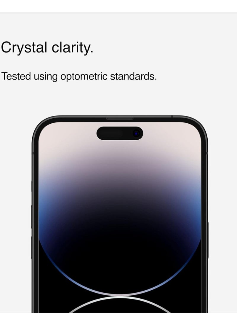 Privacy Tempered Glass iPhone 14 Pro Max screen protector, Treated Surface with Anti-Fingerprint Coating, Anti-Spy and Bubble Free Application, Included Easy Align Tray, iPhone case compatible