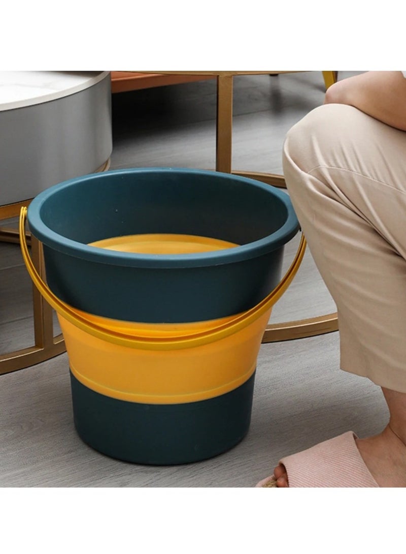 AROAQ دلو قابل للطي، دلو صغير محمول من السيليكون، حاوية مياه لغسيل السيارات في الهواء الطلق، دلو مصغر خفيف الوزن ومتين للاستخدام المنزلي والتخييم وصيد السمك، (1 قطعة، أخضر 5 لتر) - Image 4