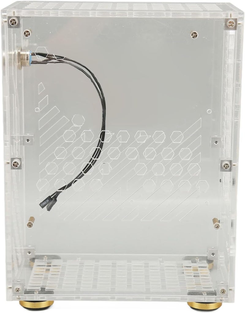 Tyenaza Mini ITX Case, 4.3L Clear Acrylic Panel 360 Degree Cooling Cushioning Foot Pads Mini PC Case for Flex 1U Power 2.5in SSD (Clear) - Image 1