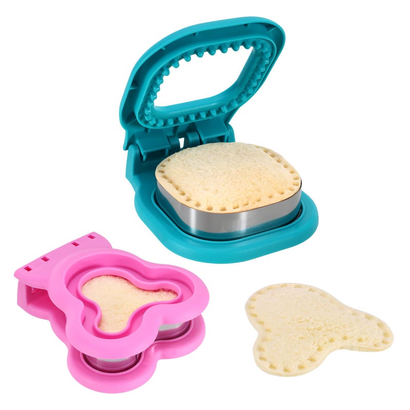 OERPHO Uncrustable Sandwich Cutter, 2 Piece Crustless Sandwich Cutters for Kids Lunch, Square and Mouse Shaped Sandwich Cutter and Sealer Set, Suitable PB&J Sandwich Shapes Cutters for Kids - Image 1