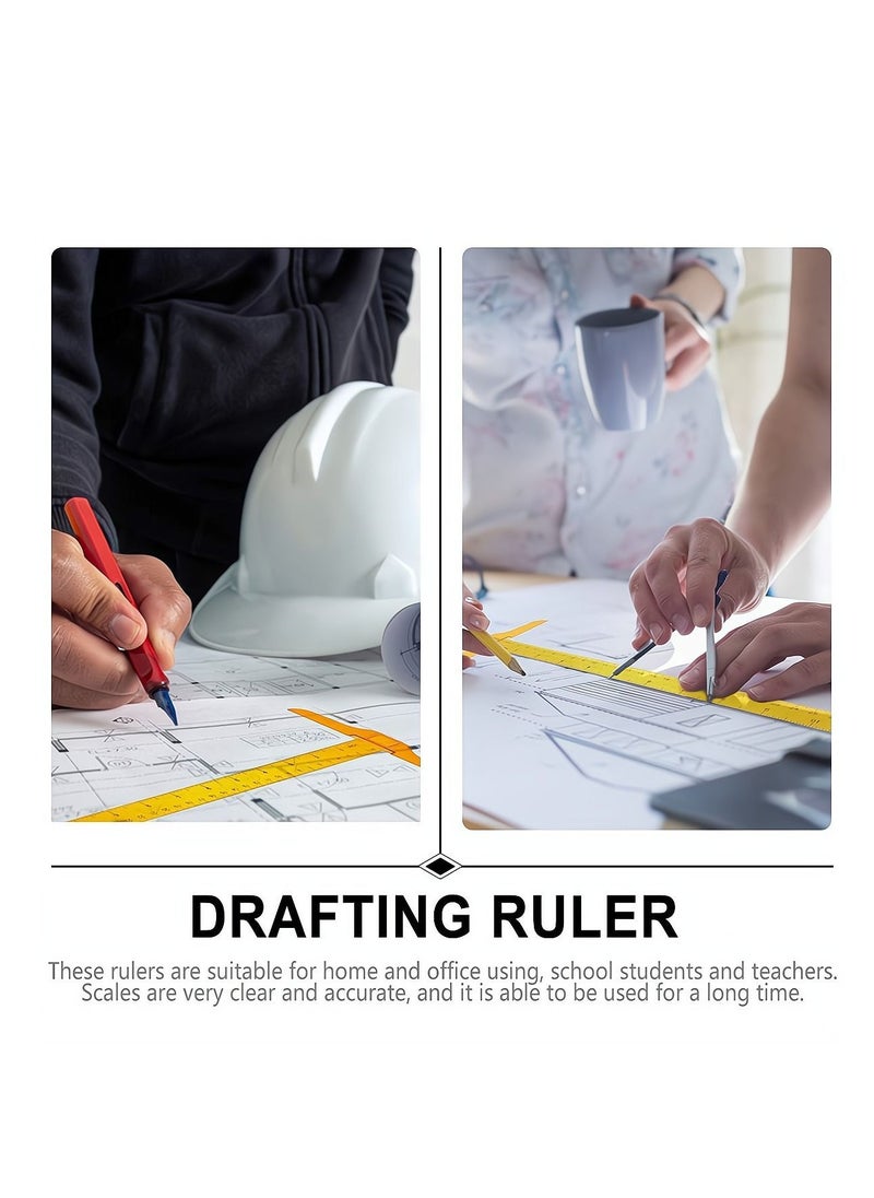 Generic Plastic Transparent Ruler, 2Pcs T Square Ruler for Drafting Tools and General Layout Work Architect Architectural Triangle Tee 30CM  - Image 3