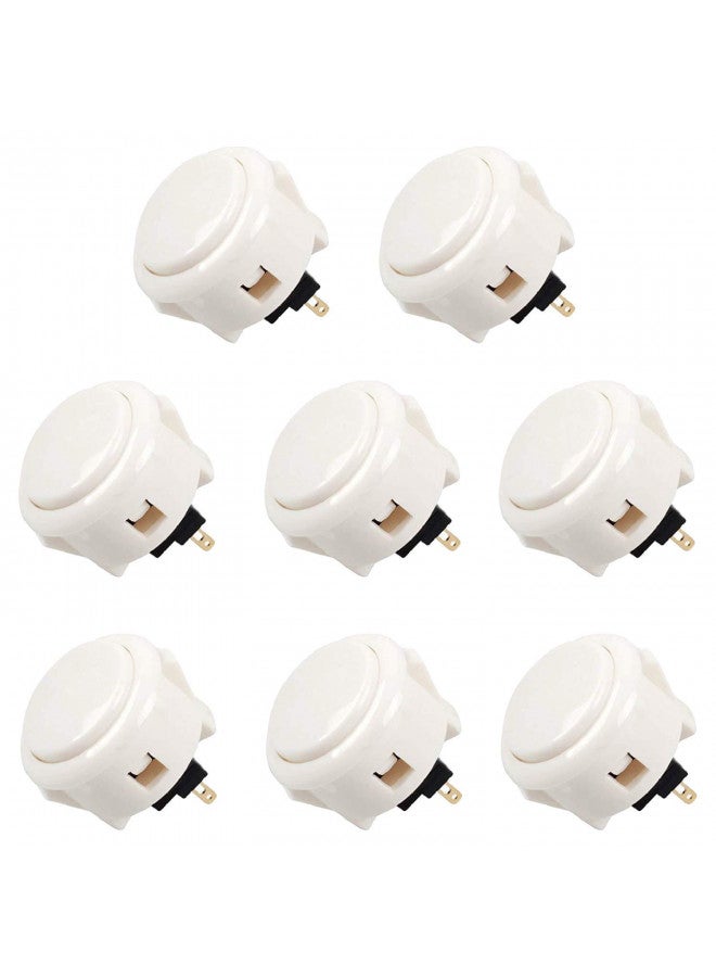 Sanwa 8 pcs OBSF-30 Original Push Button 30mm - for Arcade Jamma Video Game & Arcade Joystick Games Console (White) S@NWA - Image 1