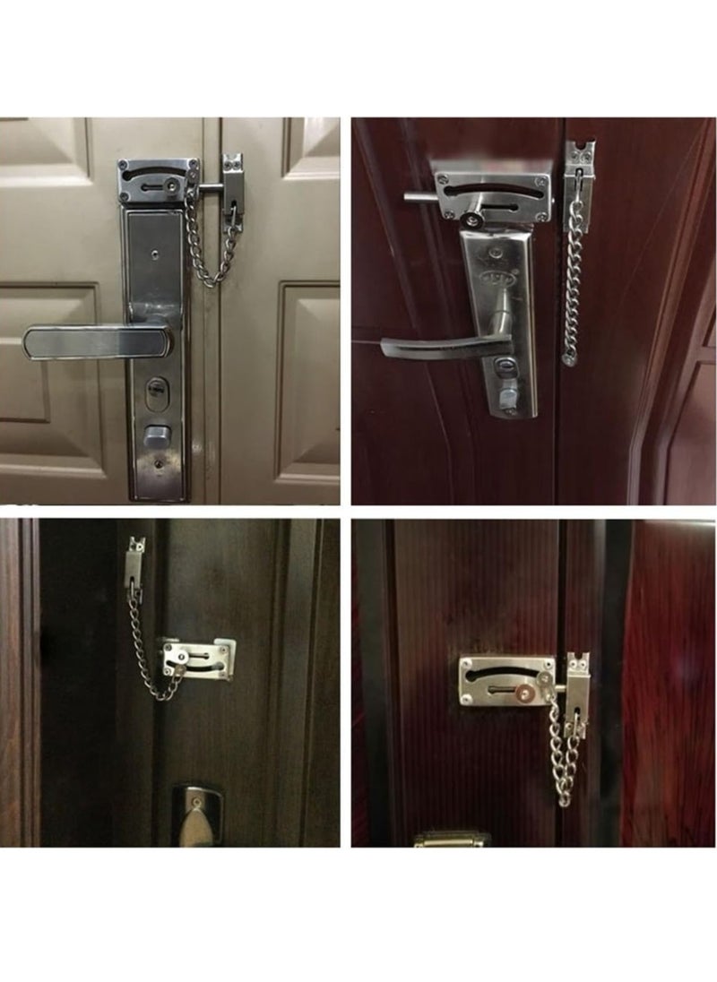 GOMETY Stainless Steel Slide Bolt Door Chain Lock Latch Door Security Chain Door Lock with Anti Theft Chain  - Image 5