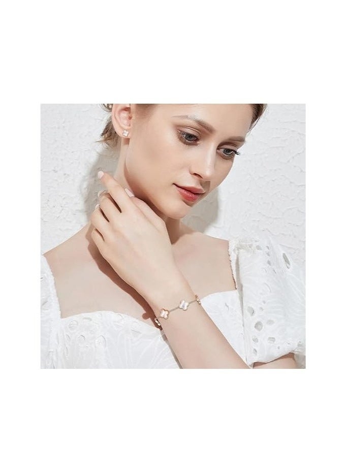 NIBEMINENT Four Leaf Clover Jewellery Set (White) - Image 4