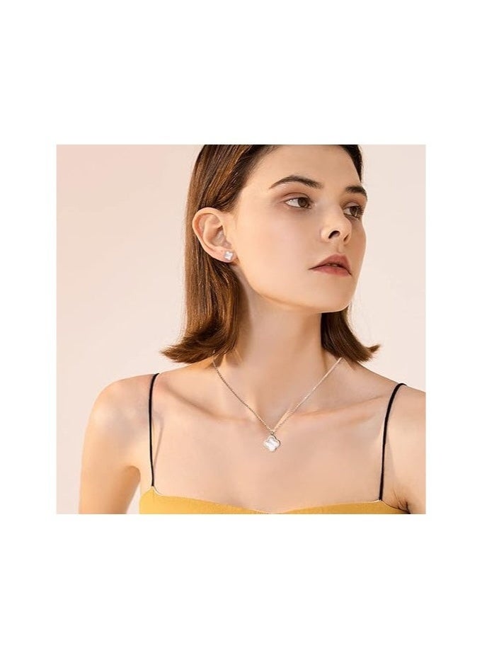 NIBEMINENT Four Leaf Clover Jewellery Set (White) - Image 5