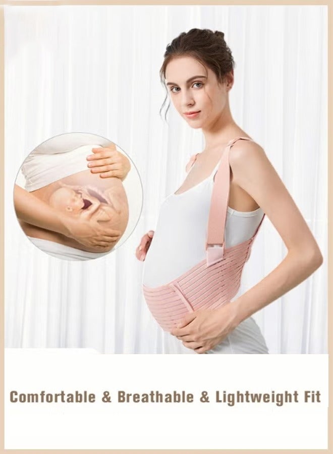 Pregnancy Belly Support Band, Breathable Maternity Support Belt Doctor-Recommended  Adjustable  with Shoulder Strap and Back Support - Image 1